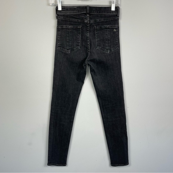Rag & Bone High Rise Ankle Skinny Jeans in Ariel Black Gray 25 - Picture 6 of 16
